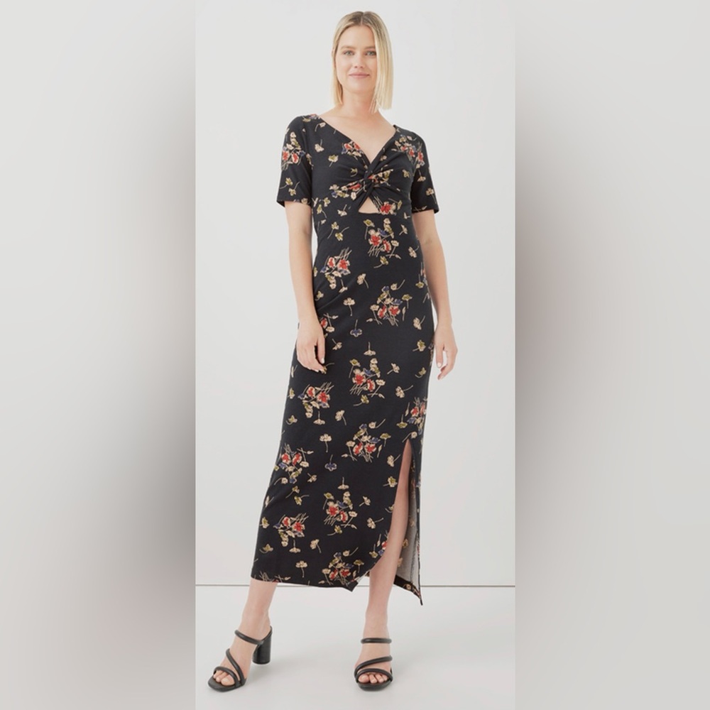 Pact Women's Tossed Posies Luxe
Jersey Knot Maxi Dress L